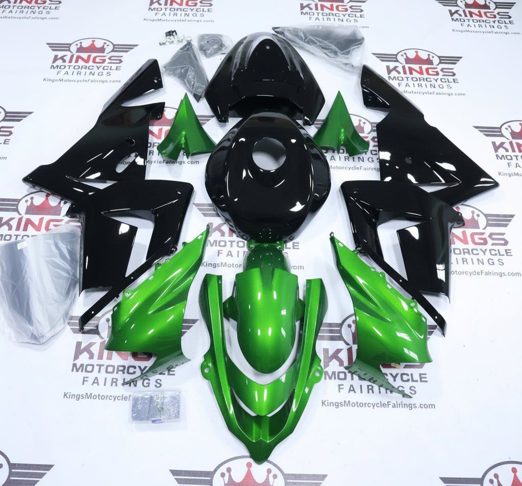 Kawasaki ZX-10R Fairings (2004-2005) Green, Black at KingsMotorcycleFairings.com