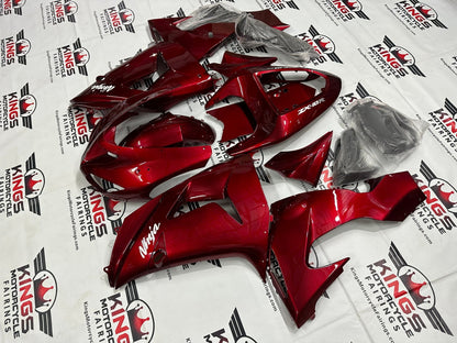 Kawasaki ZX-10R Fairings (2006-2007) Red Candy, White at KingsMotorcycleFairings.com