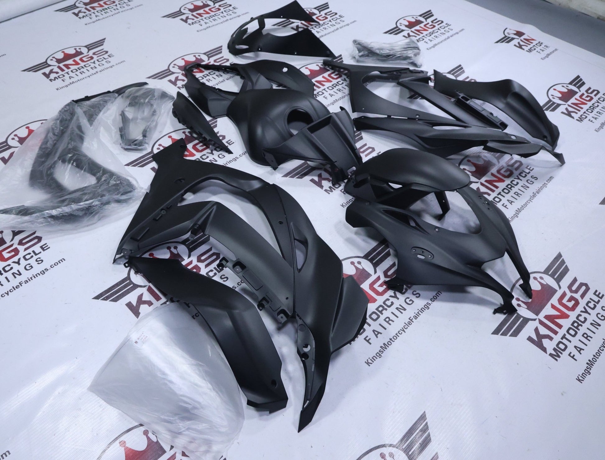 Kawasaki ZX-10R Fairings (2016-2020) All Matte Black at KingsMotorcycleFairings.com