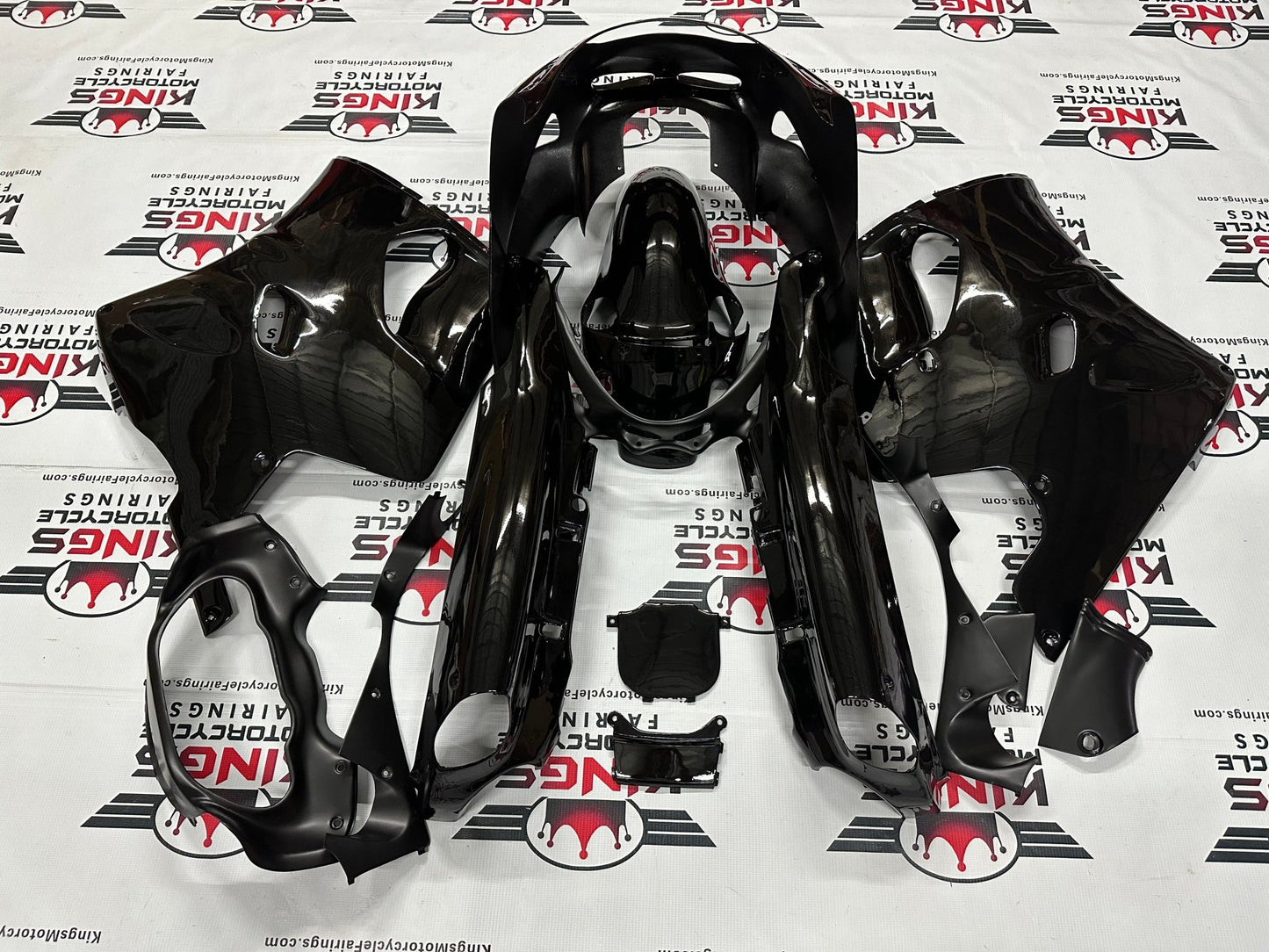 Kawasaki ZX-11 / ZZR1100 D Fairings (1993-2001) All Black from KingsMotorcycleFairings.com