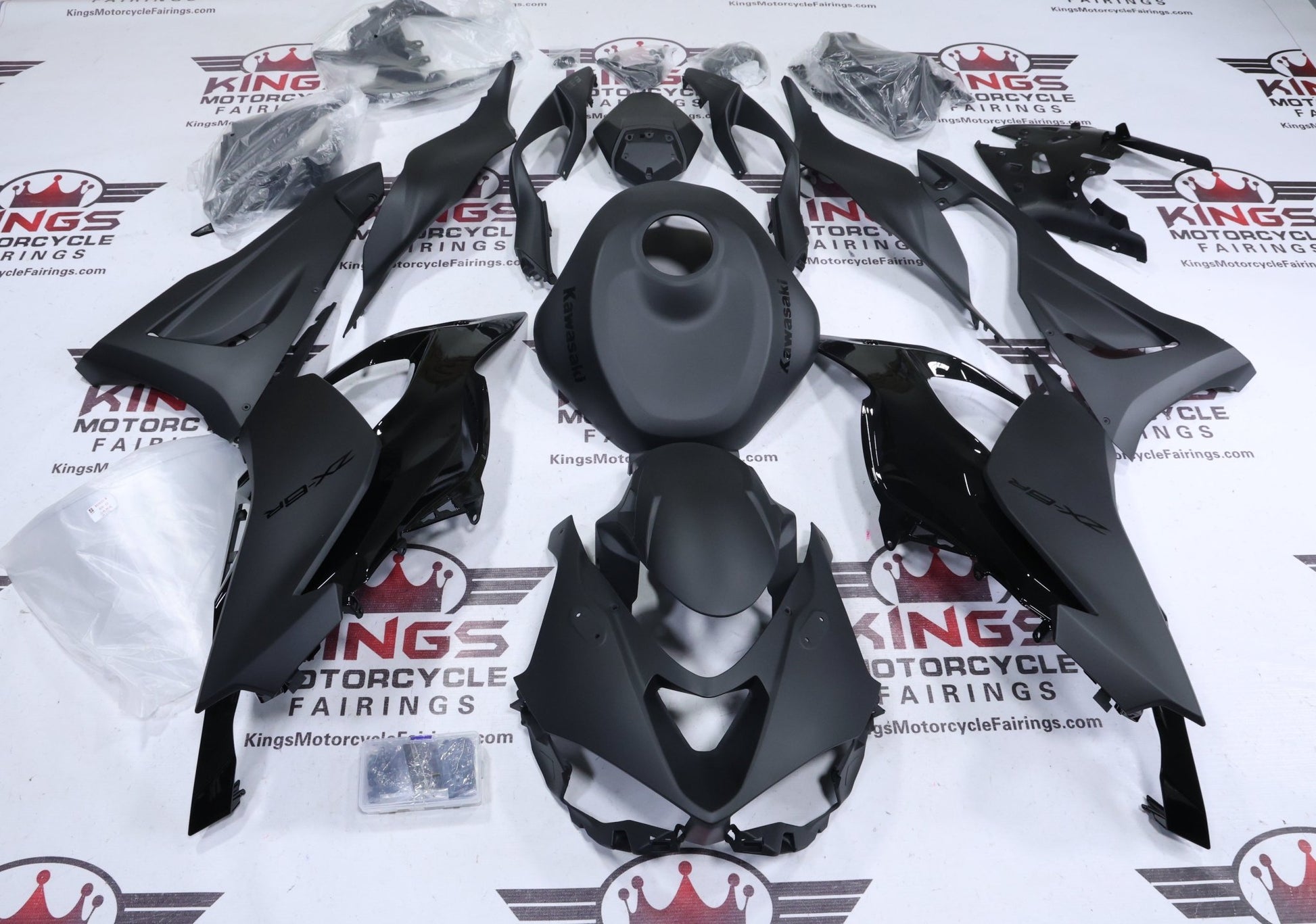 Kawasaki ZX-6R 636 Fairings (2024-2025) Flat Black, Gloss Black at KingsMotorcycleFairings.com
