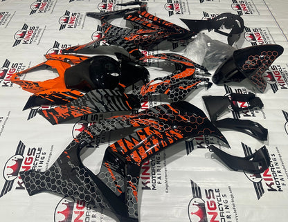 Kawasaki ZX10R Fairing Kit (2016-2020) Black, Red, Gray Honeycomb at KingsMotorcycleFairings.com