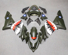 Kawasaki ZX10R Fairings (2004-2005) Matte Black, Red, Flying Tiger Bomber at KingsMotorcycleFairings.com