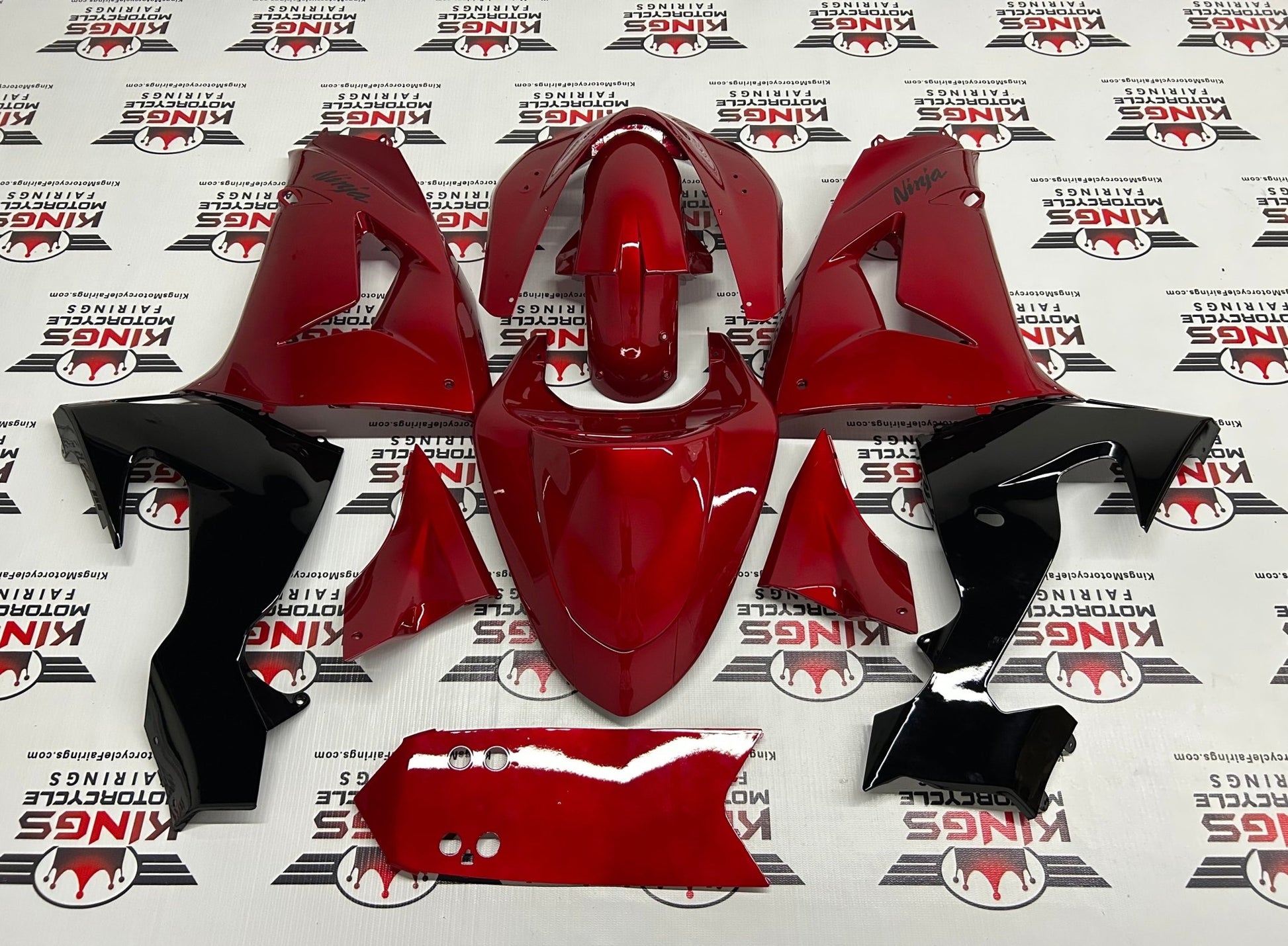 Kawasaki ZX10R Fairings (2006-2007) Red, Black at KingsMotorcycleFairings.com