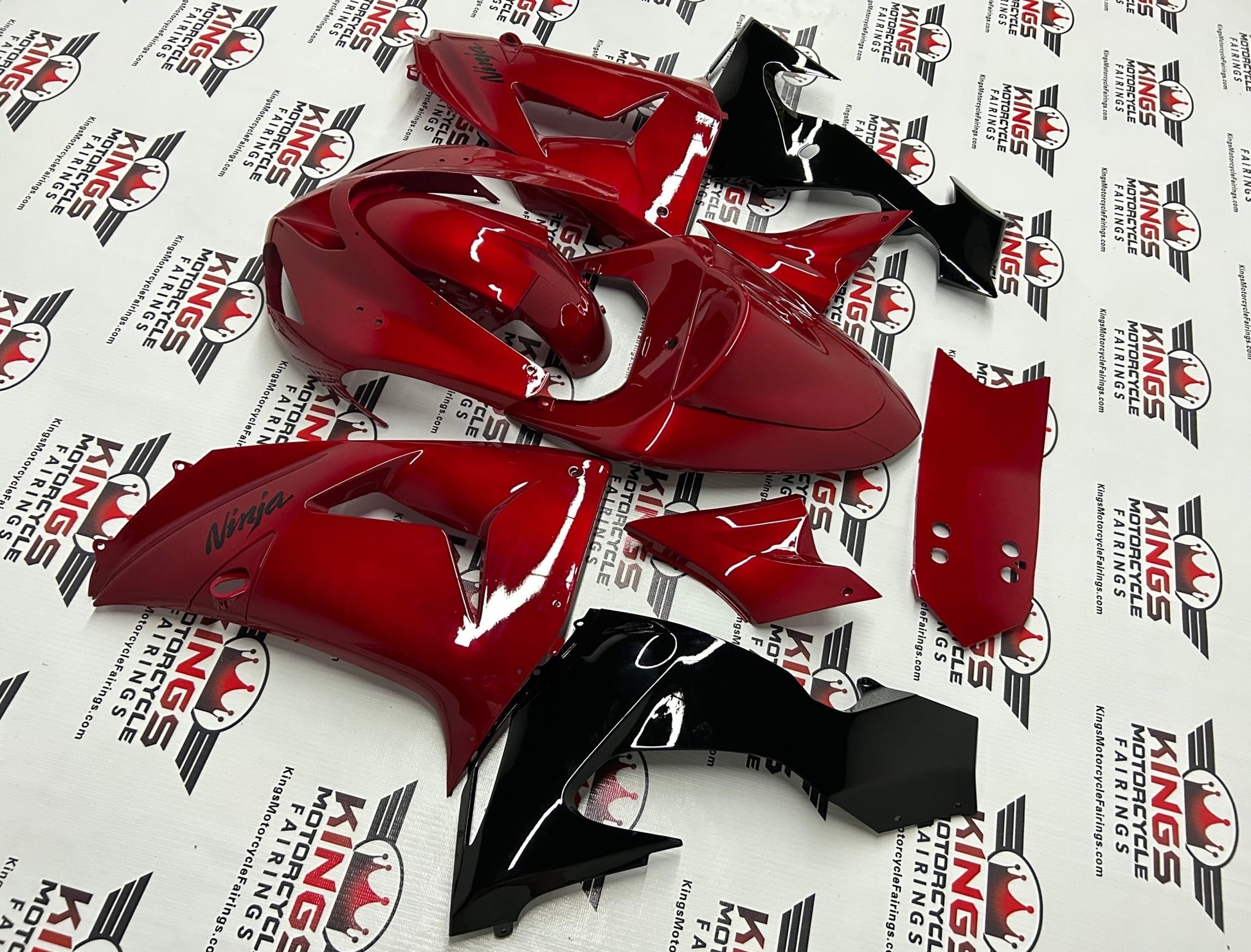 Kawasaki ZX10R Fairings (2006-2007) Red, Black from KingsMotorcycleFairings.com