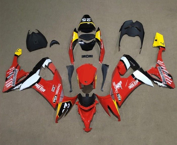 Kawasaki ZX10R Fairings (2008-2010) Red, Black, White, Yellow at KingsMotorcycleFairings.com