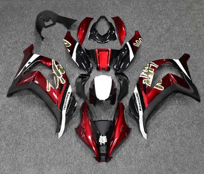Kawasaki ZX-10R Fairings (2016-2020) Candy Red, Black, White, Gold at KingsMotorcycleFairings.com