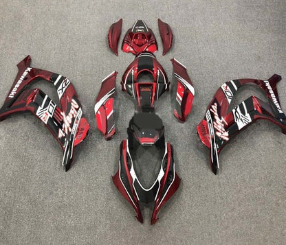 Kawasaki ZX10R Fairings (2016-2020) Dark Red, Black, White at KingsMotorcycleFairings.com