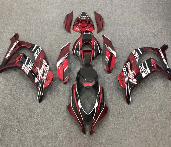 Kawasaki ZX-10R Fairings (2016-2020) Dark Red, Black, White at KingsMotorcycleFairings.com
