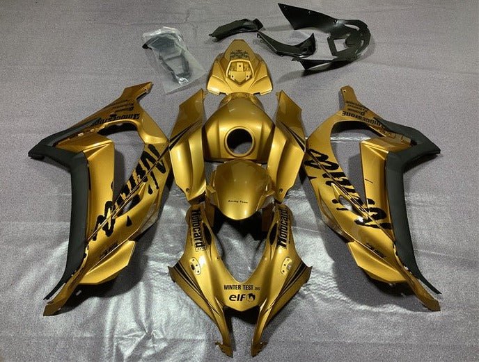 Kawasaki ZX-10R Fairings (2016-2020) Gold, Black at KingsMotorcycleFairings.com