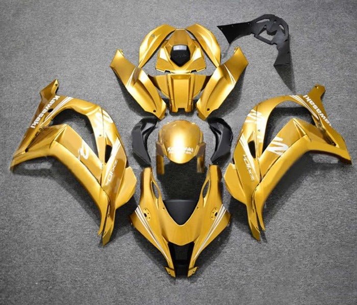 Kawasaki ZX-10R Fairings (2016-2020) Gold, White at KingsMotorcycleFairings.com