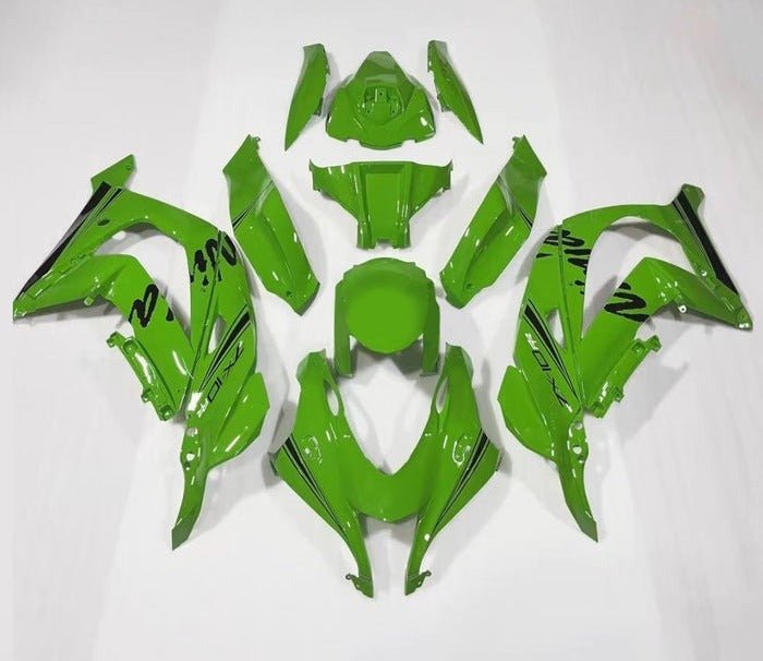 Kawasaki ZX-10R Fairings (2016-2020) Green, Black Stripe at KingsMotorcycleFairings.com