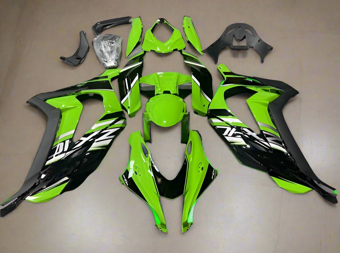 Kawasaki ZX-10R Fairings (2016-2020) Green, Black, Gray Stripe at KingsMotorcycleFairings.com
