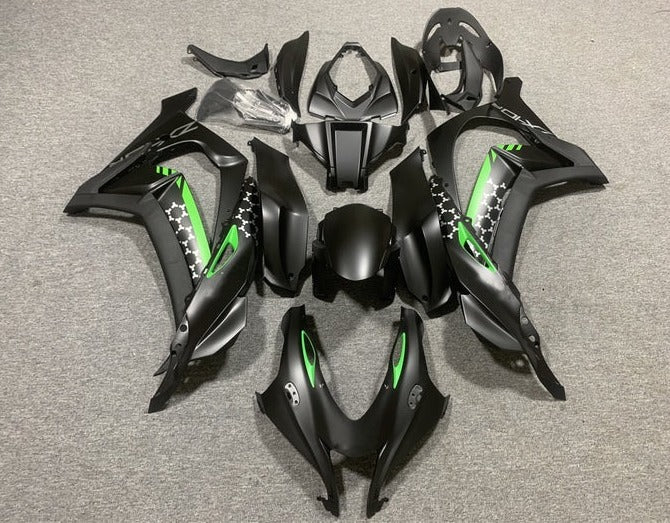 Kawasaki ZX10R Fairings (2016-2020) Matte Black, Green, Gray at KingsMotorcycleFairings.com