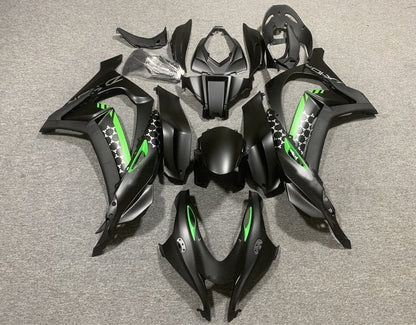 Kawasaki ZX10R Fairings (2016-2020) Matte Black, Green, Gray at KingsMotorcycleFairings.com