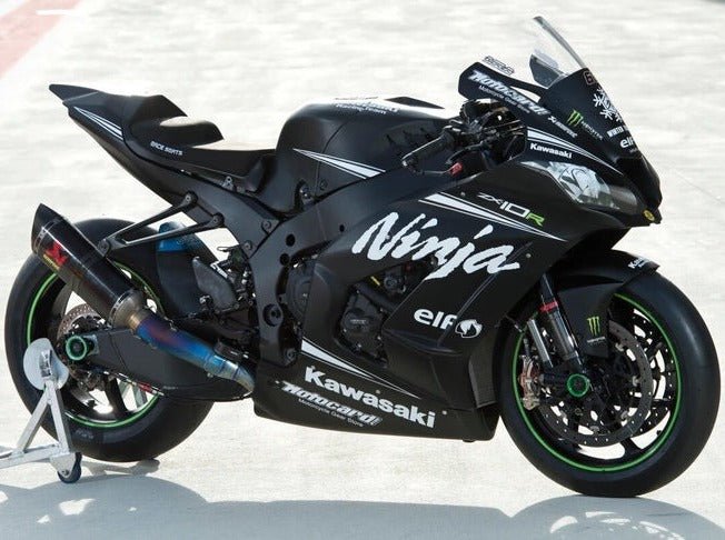 Kawasaki ZX-10R Fairings (2016-2020) Matte Black, White, Elf at KingsMotorcycleFairings.com