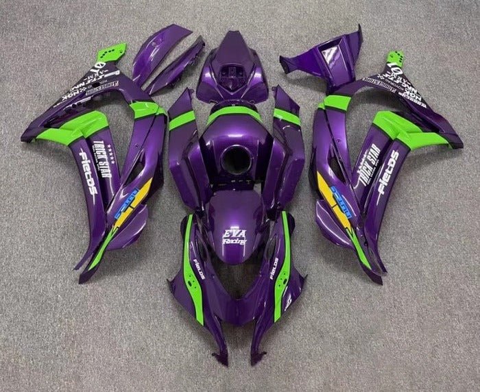 Kawasaki Ninja ZX10R Fairings (2016-2020) Purple, Green, Black, Yellow at KingsMotorcycleFairings.com