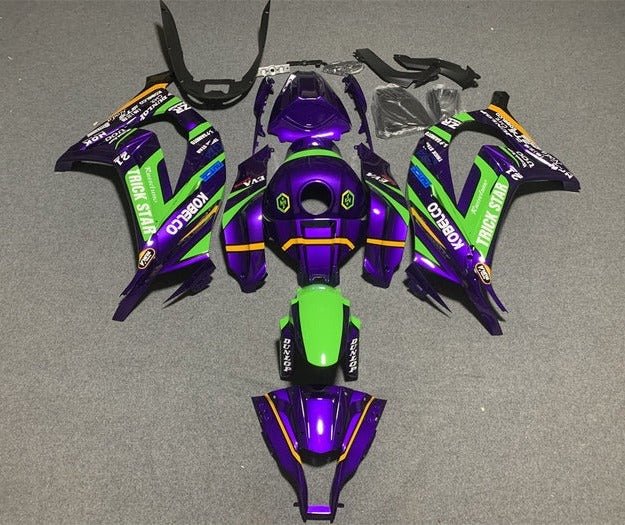 Kawasaki ZX10R Fairings (2016-2020) Purple, Green, Yellow at KingsMotorcycleFairings.com