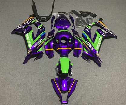 Kawasaki ZX10R Fairings (2016-2020) Purple, Green, Yellow at KingsMotorcycleFairings.com