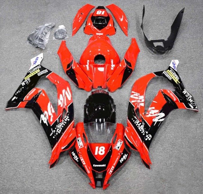 Kawasaki ZX-10R Fairings (2016-2020) Red, Black, White #18 at KingsMotorcycleFairings.com