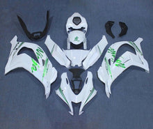 Kawasaki ZX10R Fairings (2016-2020) White, Green at KingsMotorcycleFairings.com