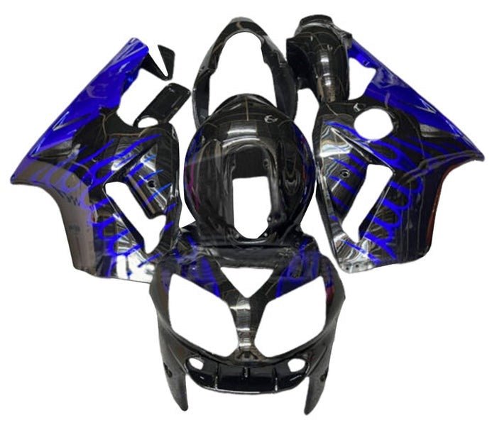Kawasaki Ninja ZX-12R Fairings (2000-2001) Black, Blue Flames at KingsMotorcycleFairings.com