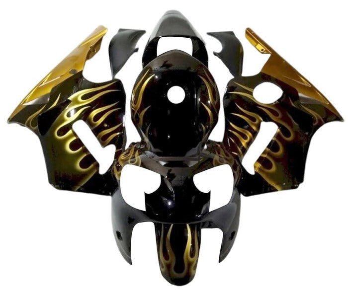Kawasaki ZX12R Fairings (2000-2001) Black, Gold Flames at KingsMotorcycleFairings.com