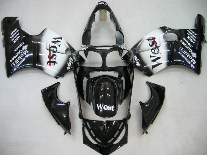 Kawasaki ZX12R Fairings (2000-2001) Black, White, West at KingsMotorcycleFairings.com