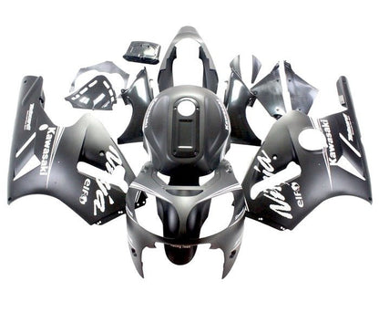 Kawasaki Ninja ZX12R Fairings (2000-2001) Matte Black, White at KingsMotorcycleFairings.com