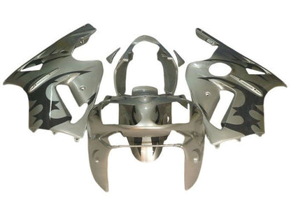 Kawasaki Ninja ZX12R Fairings (2000-2001) Silver, Black Tribal at KingsMotorcycleFairings.com