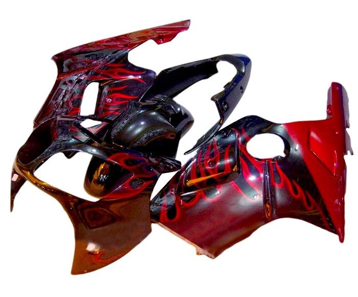 Kawasaki ZX12R Fairings (2002-2006) Dark Red, Black, Flames at KingsMotorcycleFairings.com