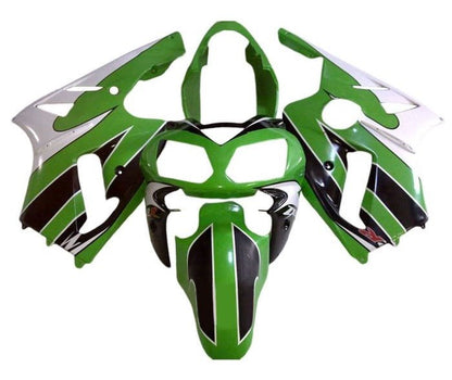 Kawasaki ZX12R Fairings (2002-2006) Green, Black, White, Stripe at KingsMotorcycleFairings.com
