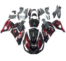 Kawasaki ZX14R Fairings (2006-2011) Gloss Black, Red Flames at KingsMotorcycleFairings.com