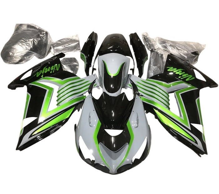 Kawasaki ZX-14R Fairings (2012-2024) Gray, Green, Black at KingsMotorcycleFairings.com