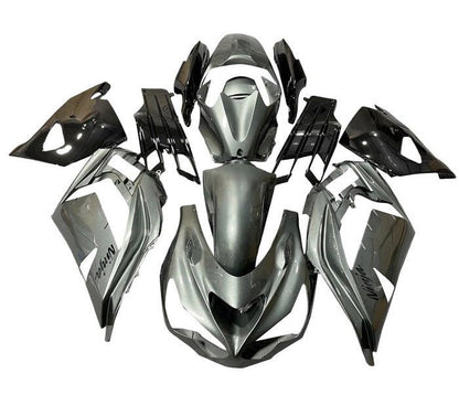 Kawasaki ZX-14R Fairings (2012-2024) Metallic Silver, Black at KingsMotorcycleFairings.com