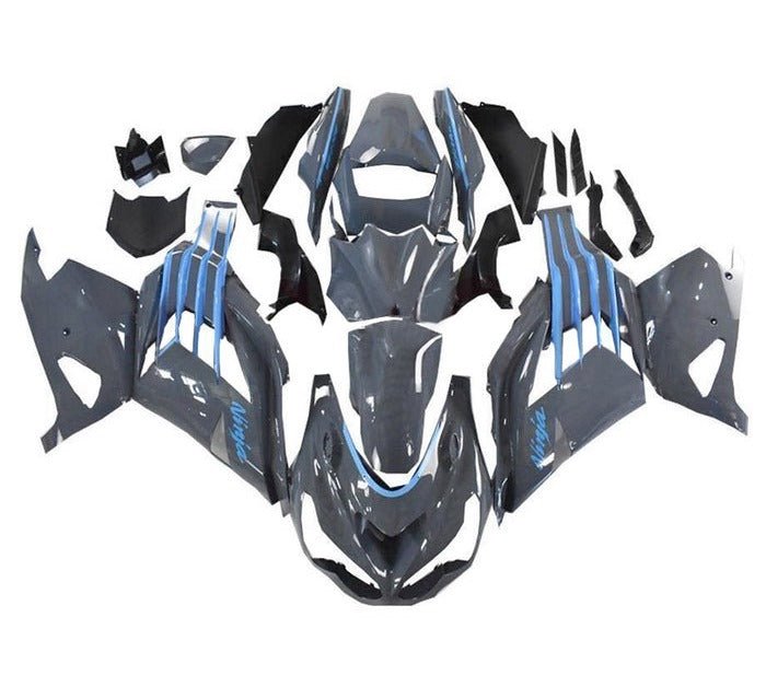 Kawasaki ZX-14R Fairings (2012-2024) Nardo Gray, Blue at KingsMotorcycleFairings.com