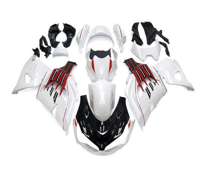 Kawasaki ZX-14R Fairings (2012-2024) White, Black, Red Stripe at KingsMotorcycleFairings.com