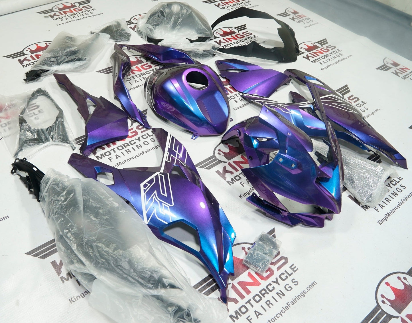 Kawasaki ZX4RR Fairings (2019-2025) Blue, Purple Fade by KingsMotorcycleFairings.com