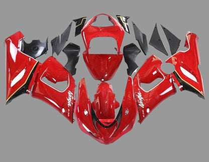 Kawasaki ZX6R 636 Fairings (2005-2006) Red, White, Black, Stripes at KingsMotorcycleFairings.com