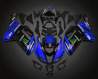 Kawasaki ZX6R 636 Fairings (2007-2008) Blue, Black, Green Monster at KingsMotorcycleFairings.com