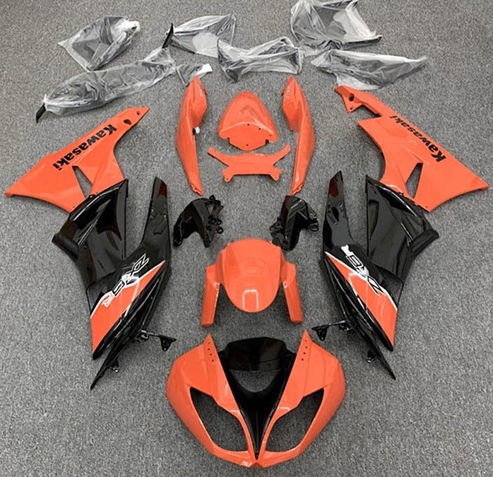 Kawasaki ZX6R 636 Fairings (2009-2012) Orange, Black at KingsMotorcycleFairings.com