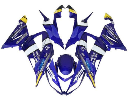 Kawasaki ZX6R 636 Fairings (2013-2018) Blue, White, Yellow at KingsMotorcycleFairings.com