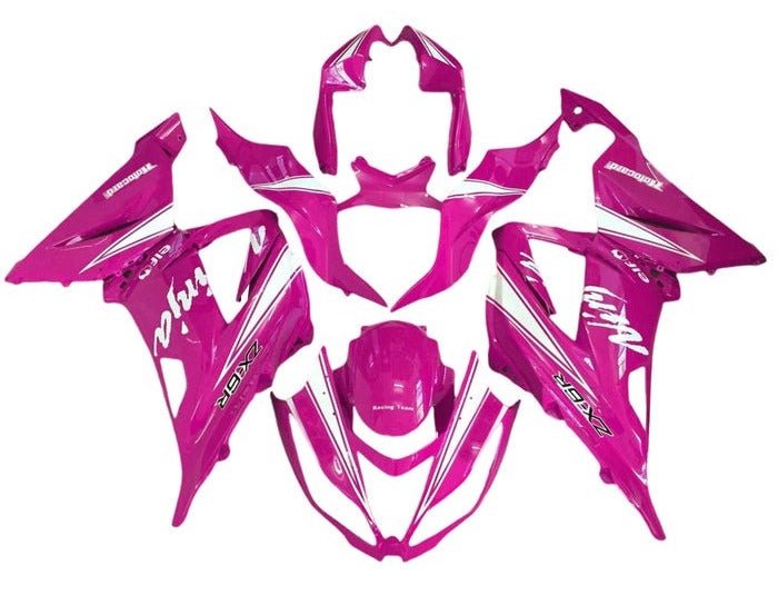 Kawasaki ZX6R 636 Fairings (2013-2018) Pink, White at KingsMotorcycleFairings.com