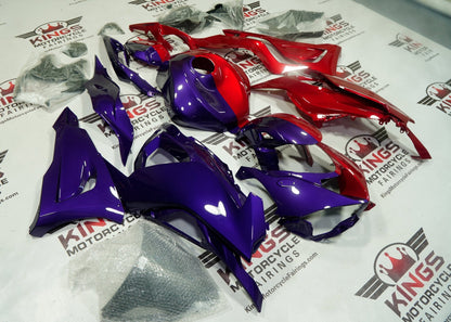 Kawasaki ZX6R 636 Fairings (2024-2025) Purple, Red Half Split at KingsMotorcycleFairings.com