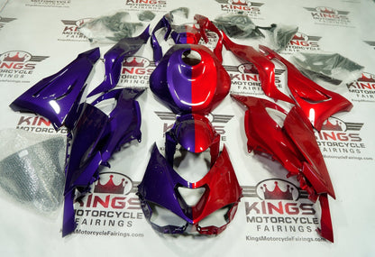 Kawasaki ZX6R 636 Fairings (2024-2025) Purple, Red Half Split from KingsMotorcycleFairings.com