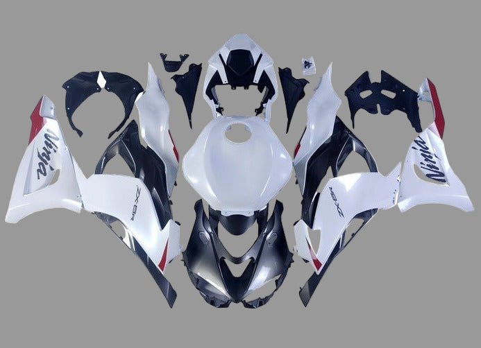 Kawasaki ZX6R Fairings (2024-2025) Pearl White, Gray, Red at KingsMotorcycleFairings.com