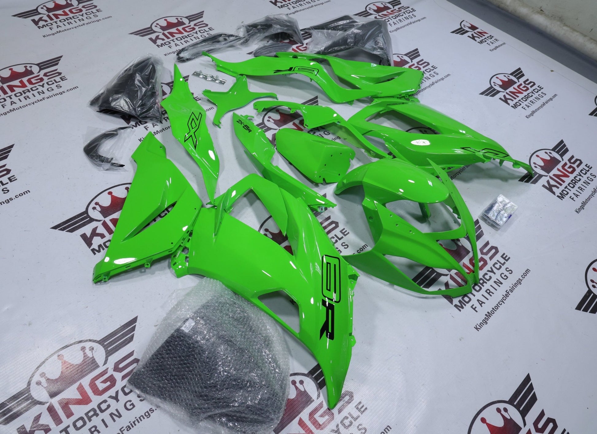 Kawasaki ZX6R Ninja 636 Fairings (2013-2018) Kawi Green from KingsMotorcycleFairings.com