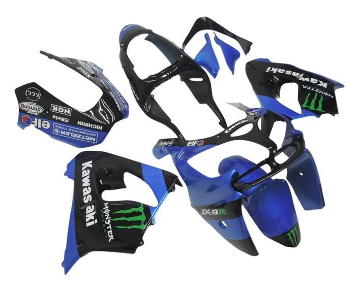 Kawasaki ZX9R Fairings (2000-2001) Blue, Black, Monster at KingsMotorcycleFairings.com
