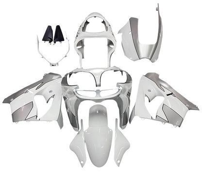 Kawasaki ZX9R Fairings (2000-2001) White, Silver at KingsMotorcycleFairings.com