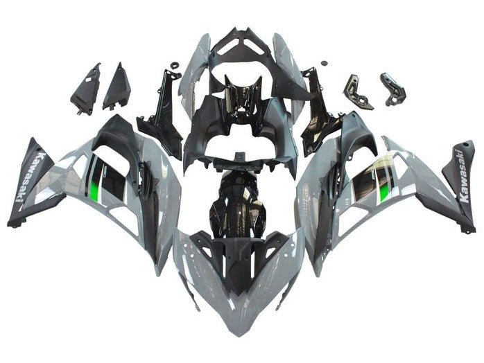 Kawasaki Ninja 650R Fairing Kit (2017-2019) Gray, Black, Green at KingsMotorcycleFairings.com